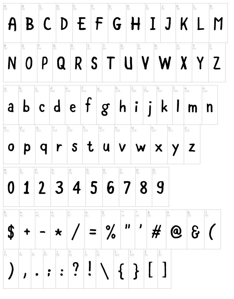Cool Story font map